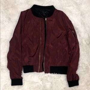Maroon Bomber Jacket